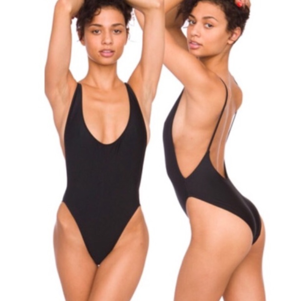 American apparel nylon high cut swimsuit